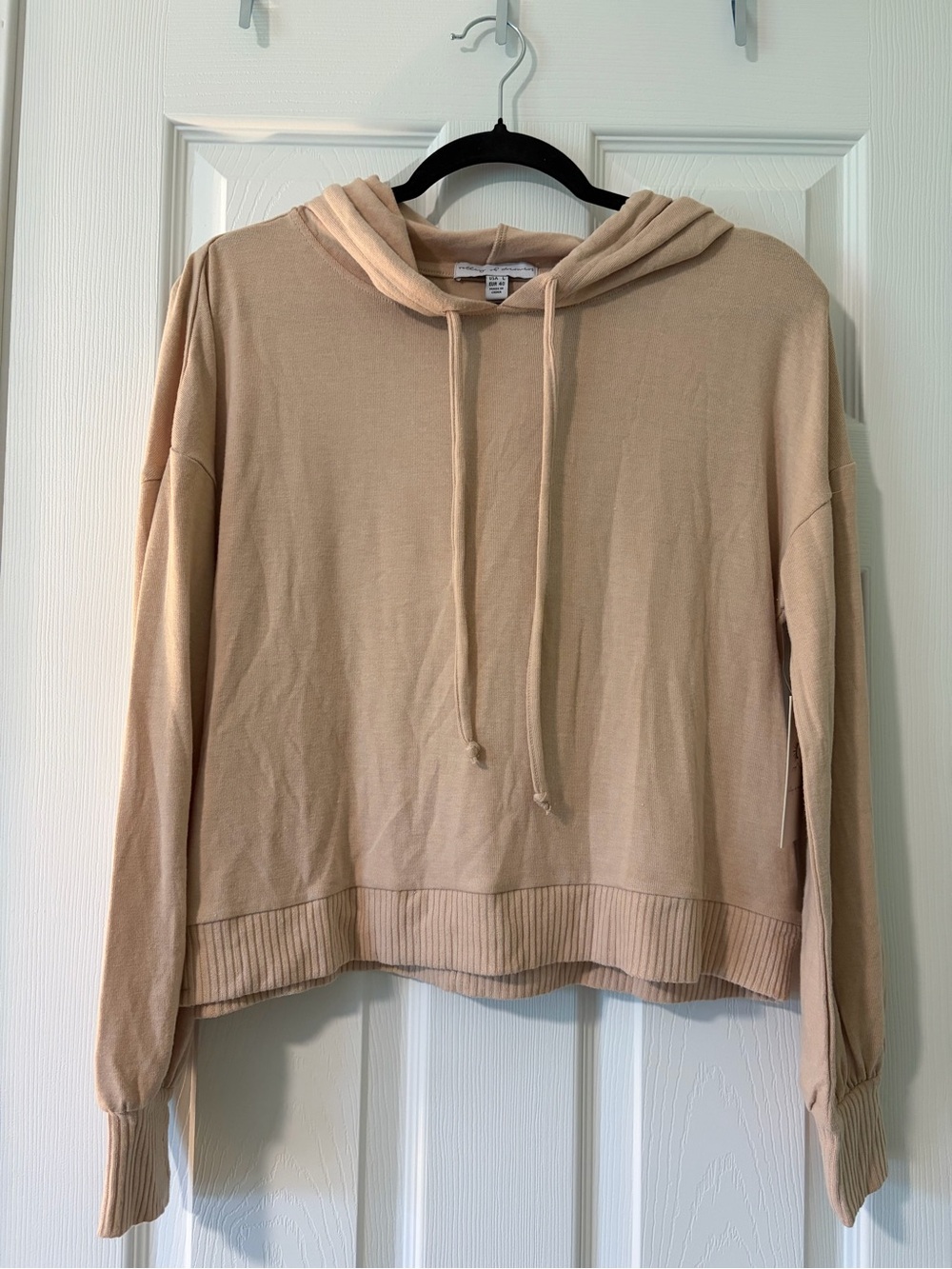 Women's Beige Hoodie Knit Pullover